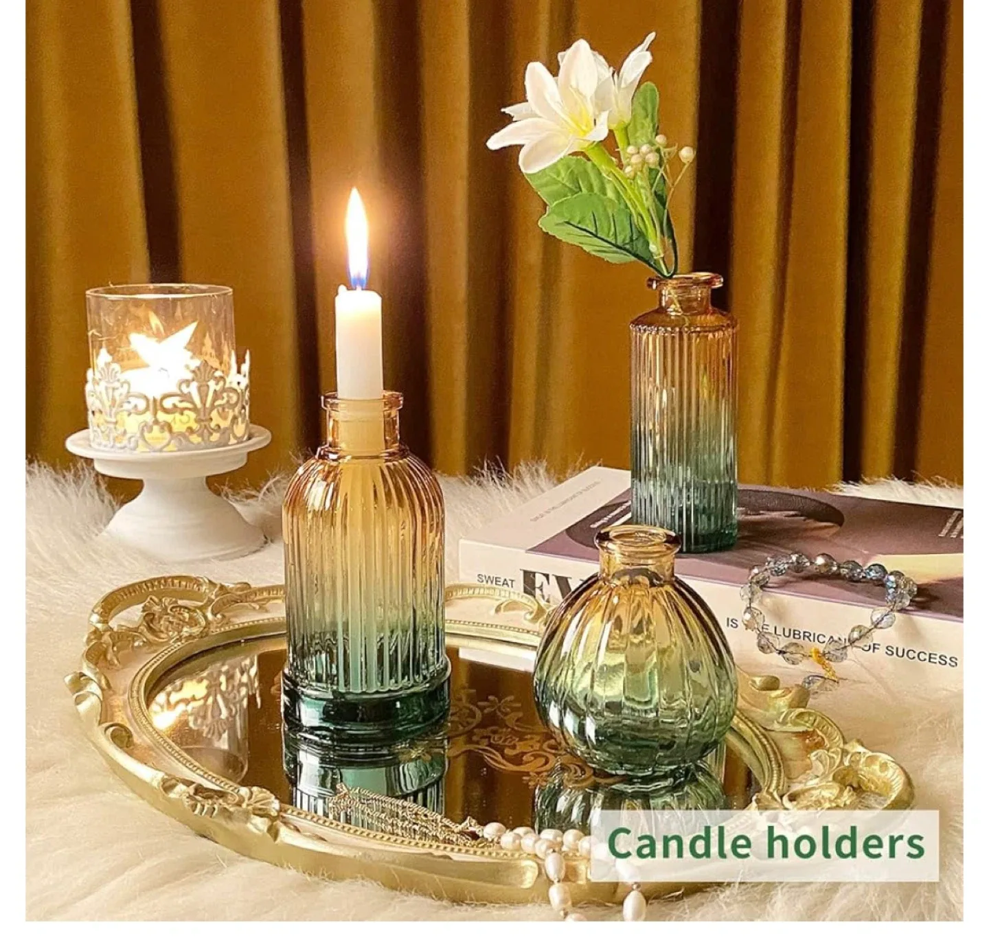 Charm Glass Bud Vases (Pack of 30,Brown Green) image indicator(5)