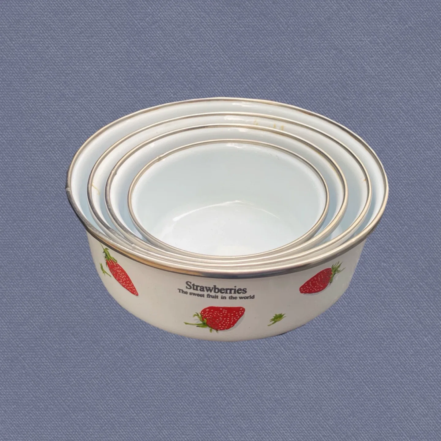 Strawberry Enamel Bowls- set of 4 image indicator(3)