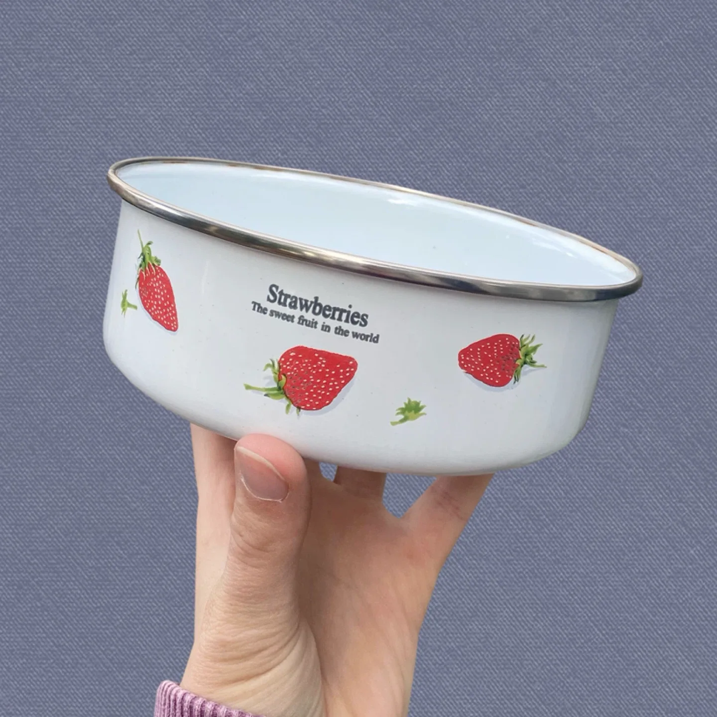 Strawberry Enamel Bowls- set of 4 image indicator(6)
