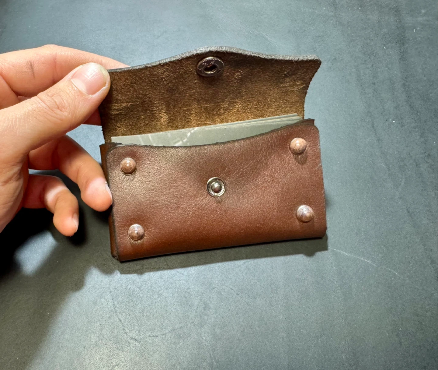 Brown Leather Card Holder - photo 3