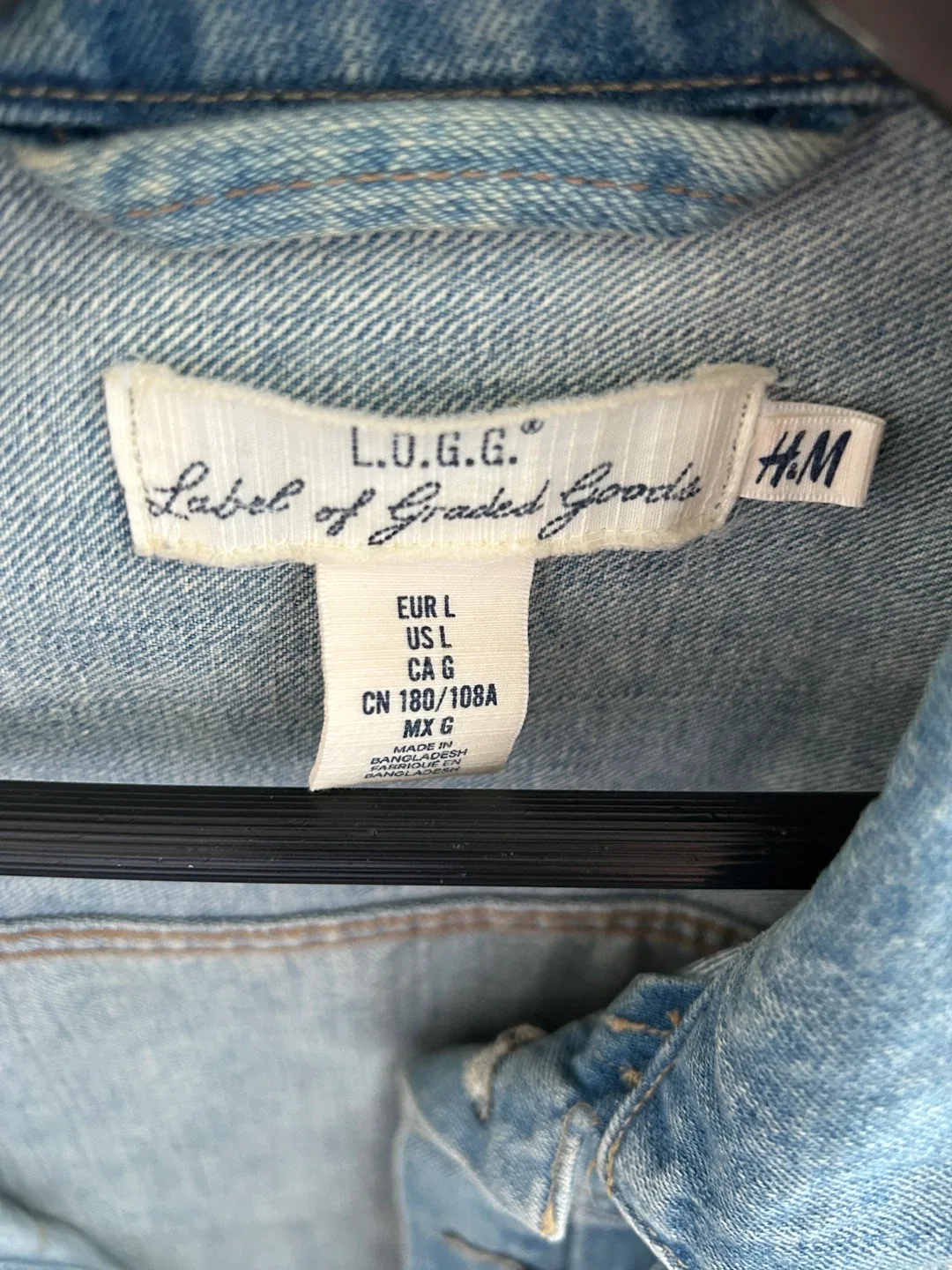 H&M L.O.G.G. Denim Jacket - Size L image indicator(3)
