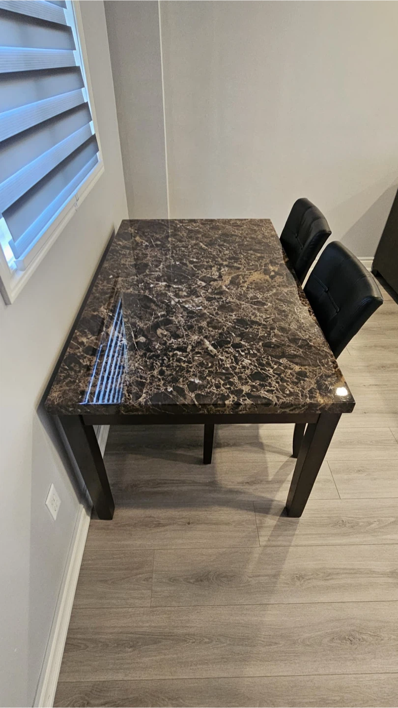 Dining Table with 4 Black Chairs - photo 2