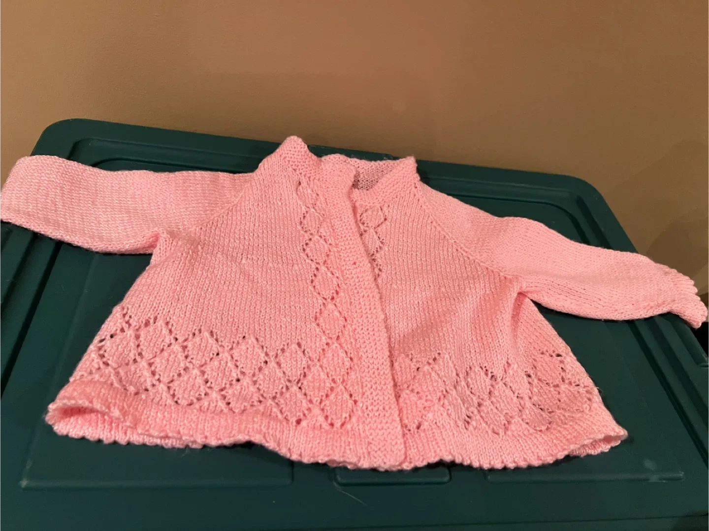 Pink Knitted Baby Cardigan thumbnail