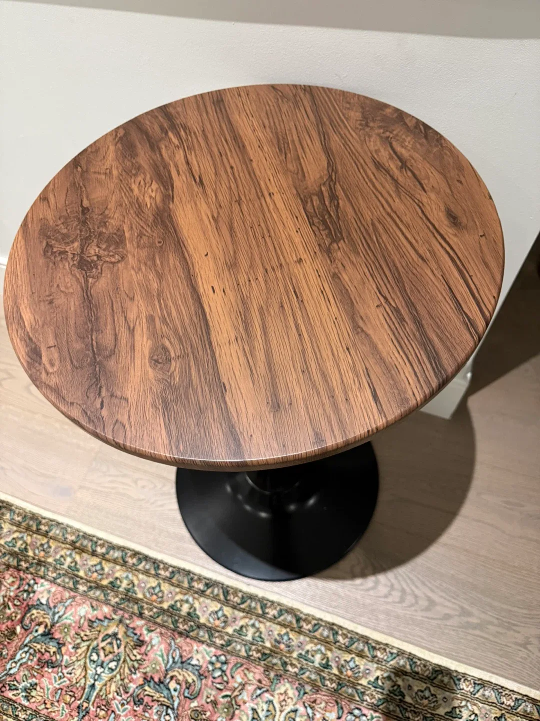 Brand New Round Wood Accent Table - Black Base - 20" image indicator(2)