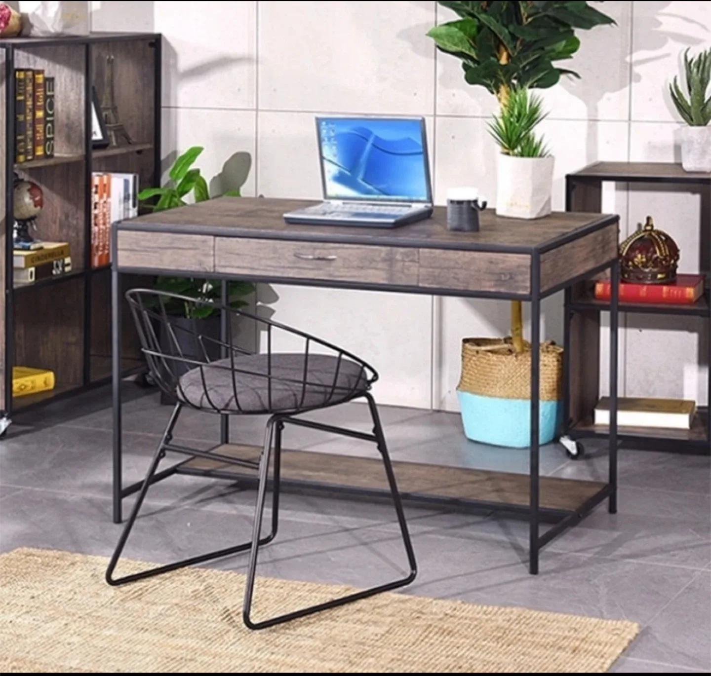 Brand new Hulda 43.3" Wide Writing Desk with Drawer image indicator(2)