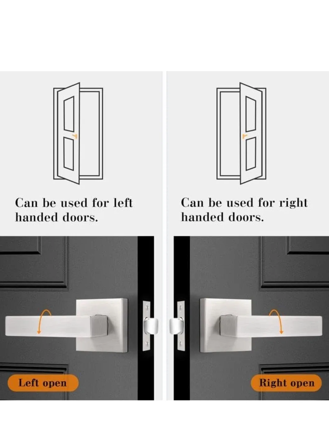 Probrico Square Passage Door Lock - Satin Nickel image indicator(4)