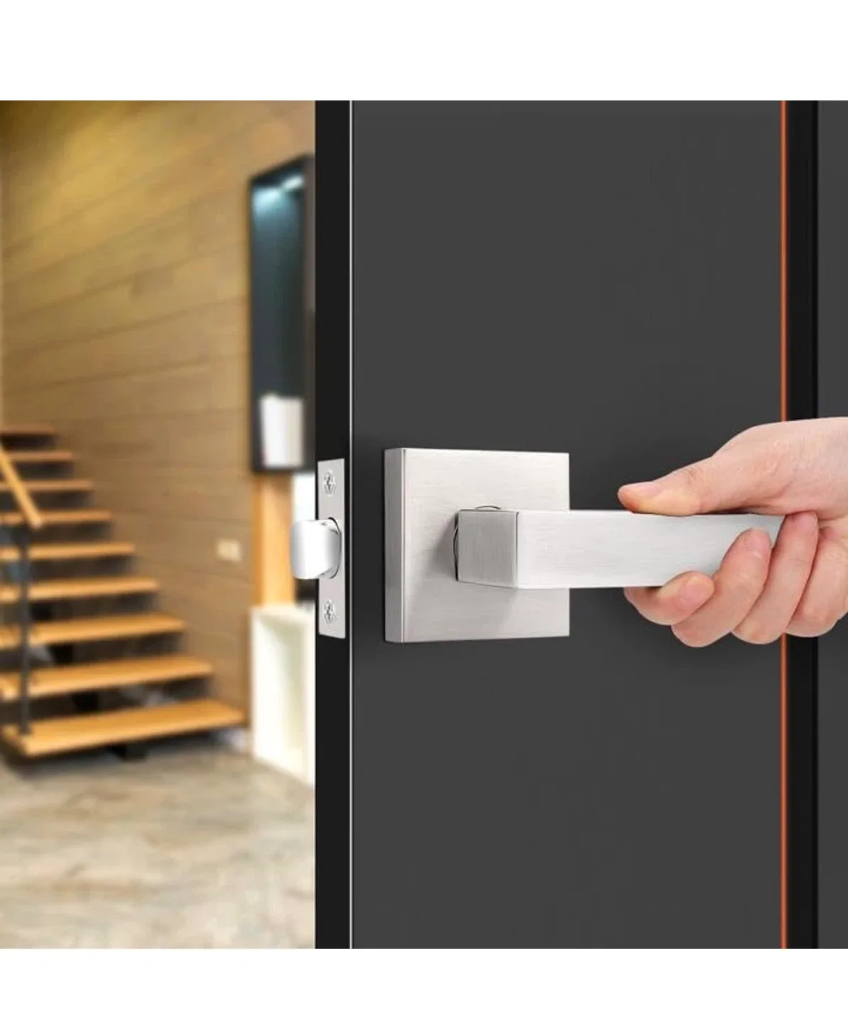 Probrico Square Passage Door Lock - Satin Nickel image indicator(2)