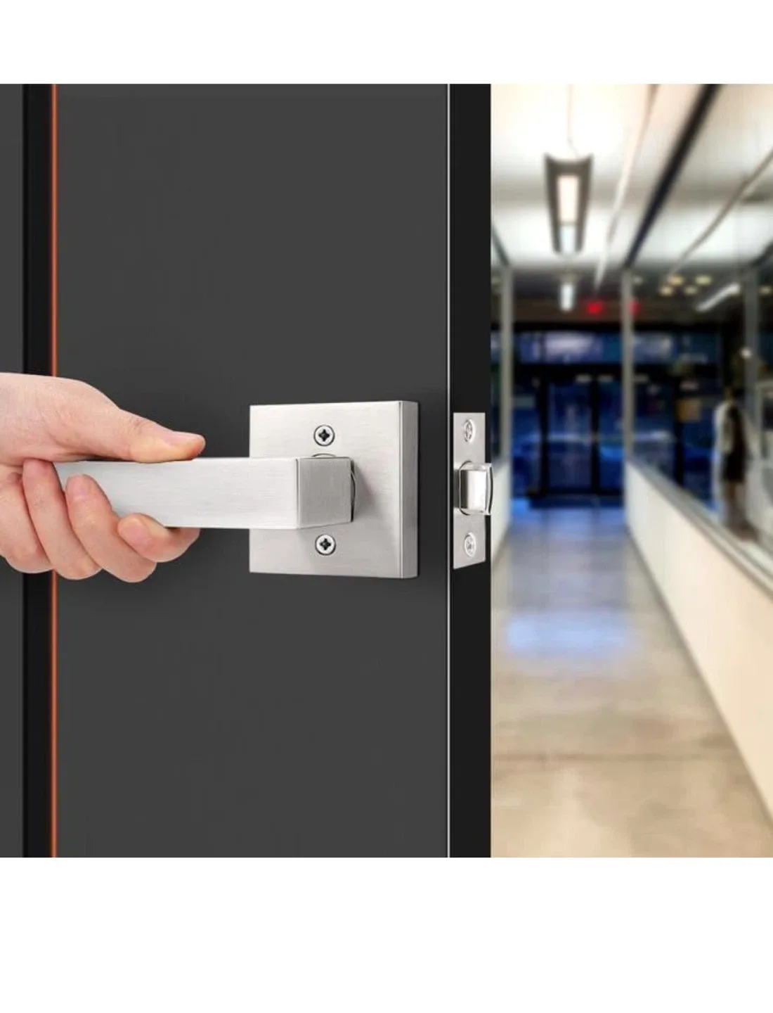 Probrico Square Passage Door Lock - Satin Nickel image indicator(9)