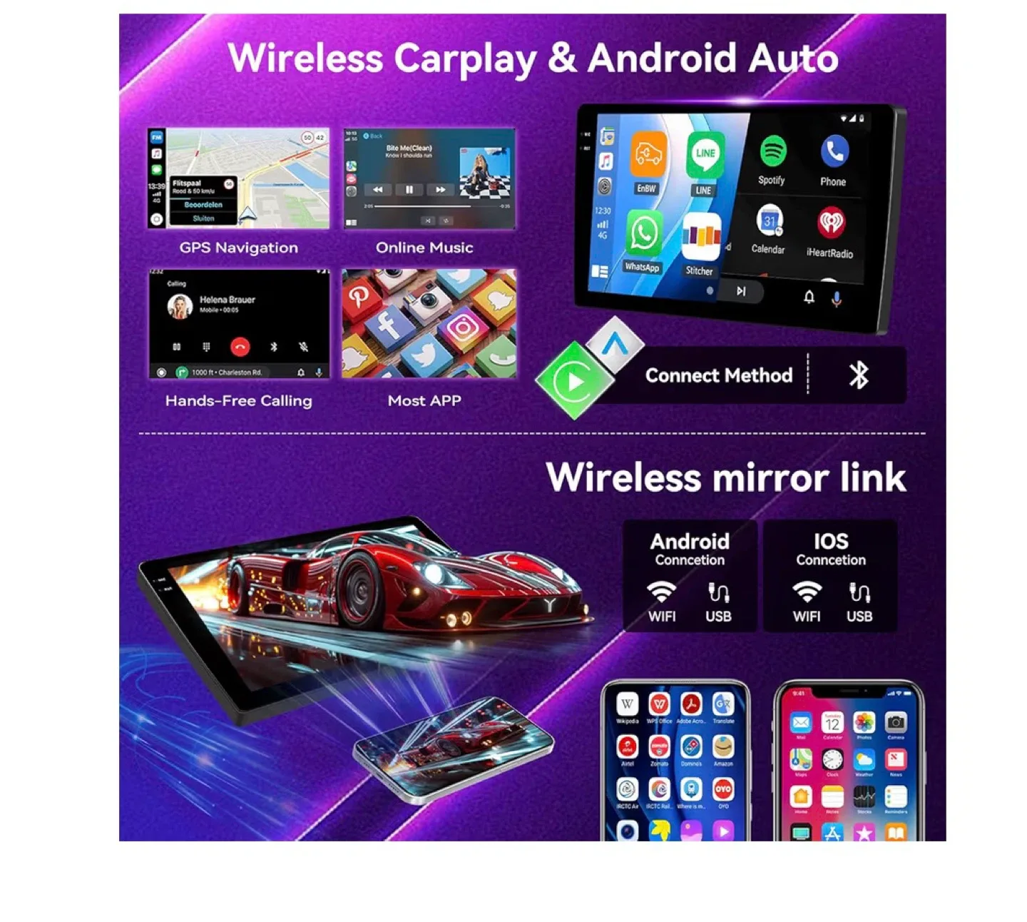 Hyundai Tucson IX35 Car Radio w/ Wireless CarPlay image indicator(3)