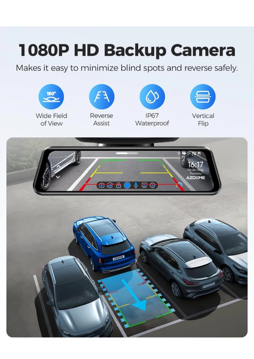 AZDOME PG17 12" 4K Dash Cam - Like New! image indicator(6)