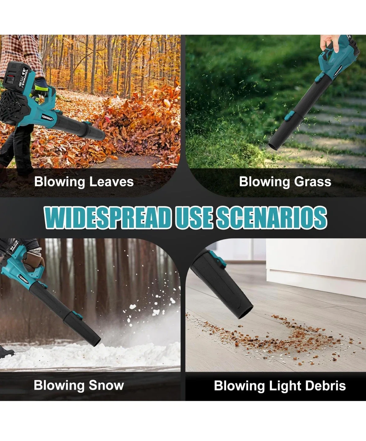 LEAWINDY Cordless Leaf Blower - 6 Speed, 2 x 4.0Ah Batteries image indicator(7)