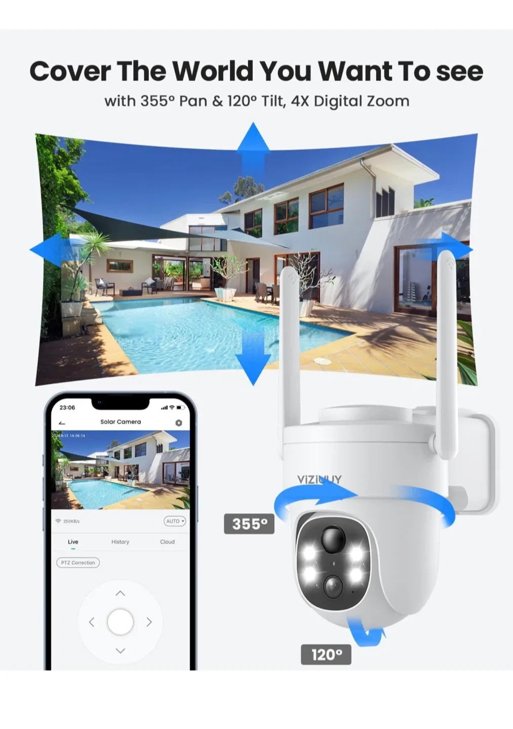 ViziUUY 3MP Solar Security Camera image indicator(3)