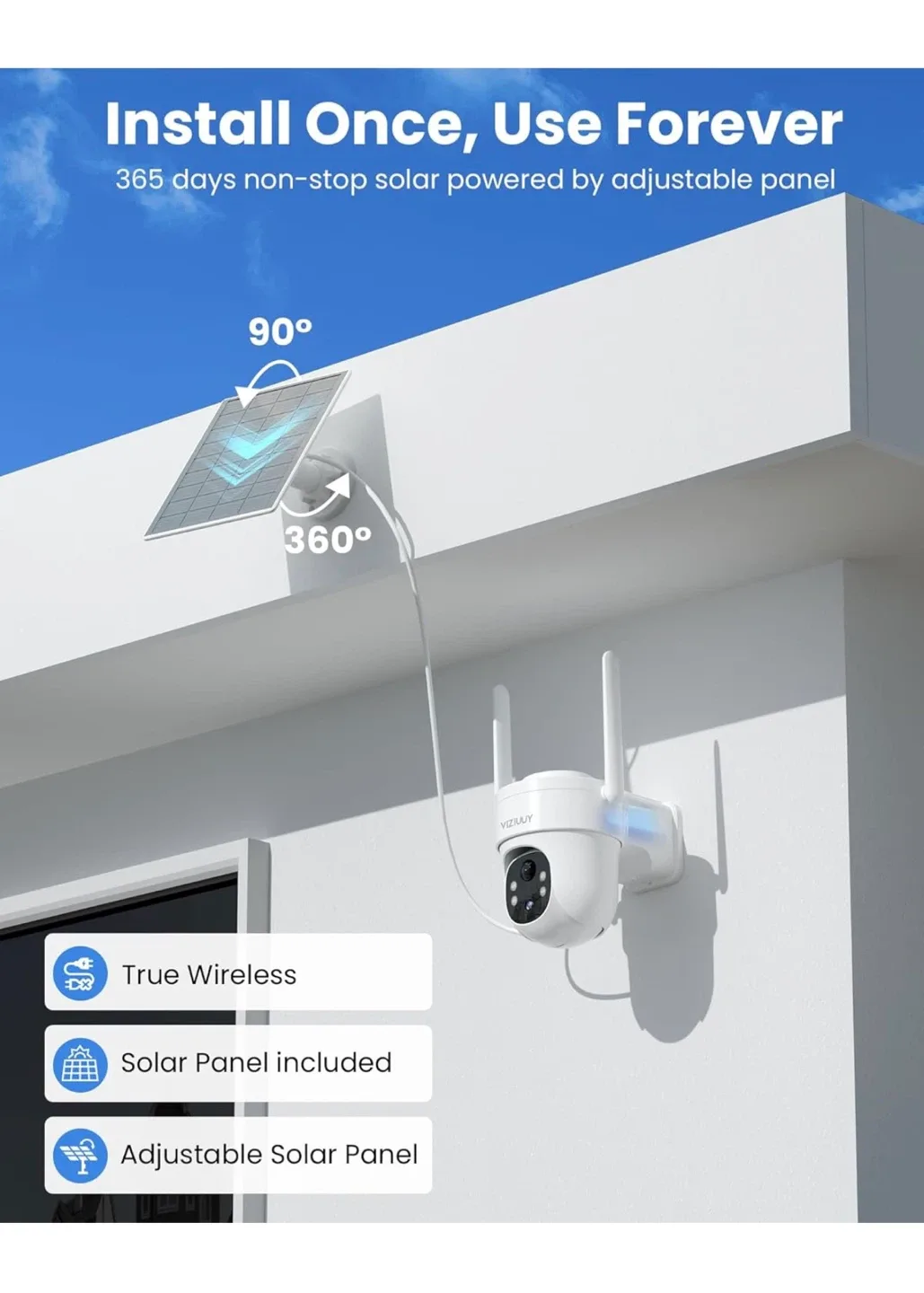 ViziUUY 3MP Solar Security Camera image indicator(2)