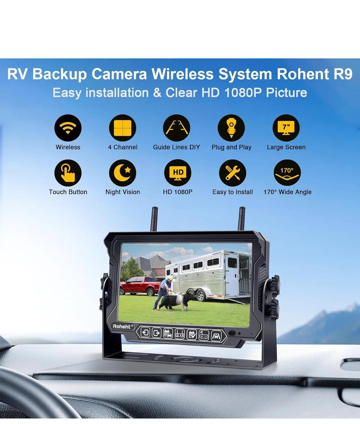 Rohent R9 RV Backup Camera Wireless System image indicator(3)