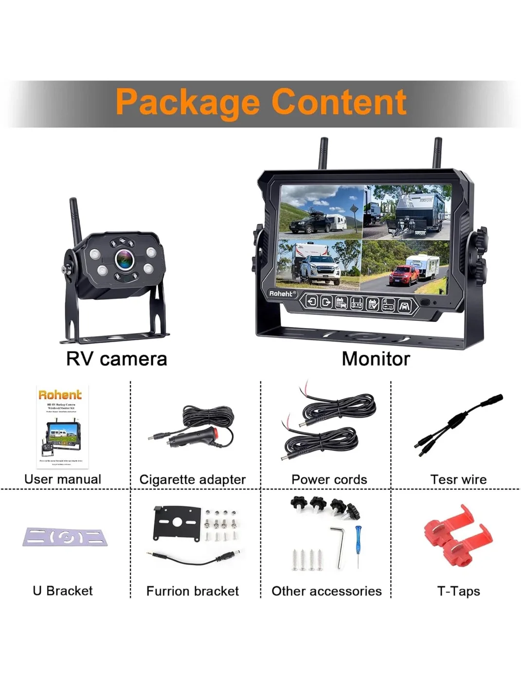 Rohent R9 RV Backup Camera Wireless System image indicator(9)