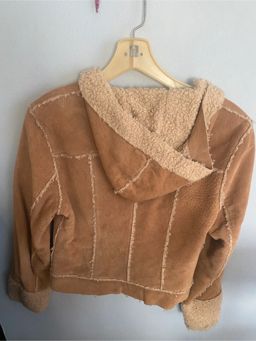 Like new Anonymous Brown Faux Suede Sherpa Jacket - M image indicator(2)