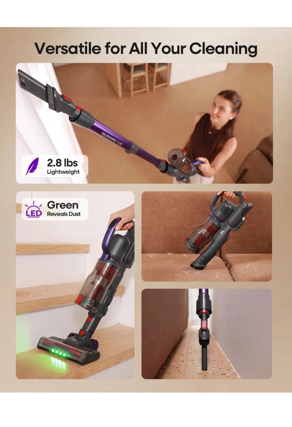AlloyMove Cordless Vacuum Cleaner - Purple image indicator(8)