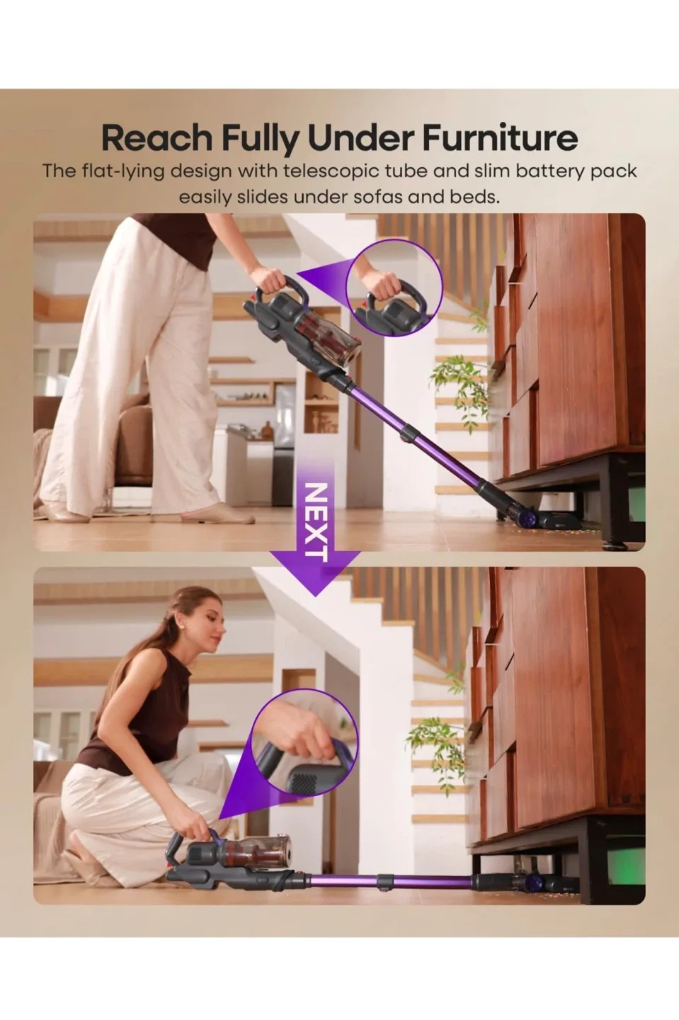 AlloyMove Cordless Vacuum Cleaner - Purple image indicator(9)