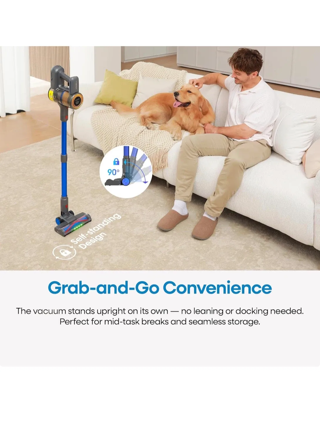 UNINELL Cordless Vacuum Cleaner - Blue image indicator(5)