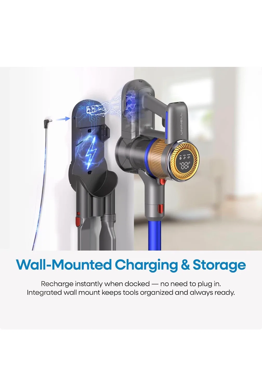 UNINELL Cordless Vacuum Cleaner - Blue image indicator(8)