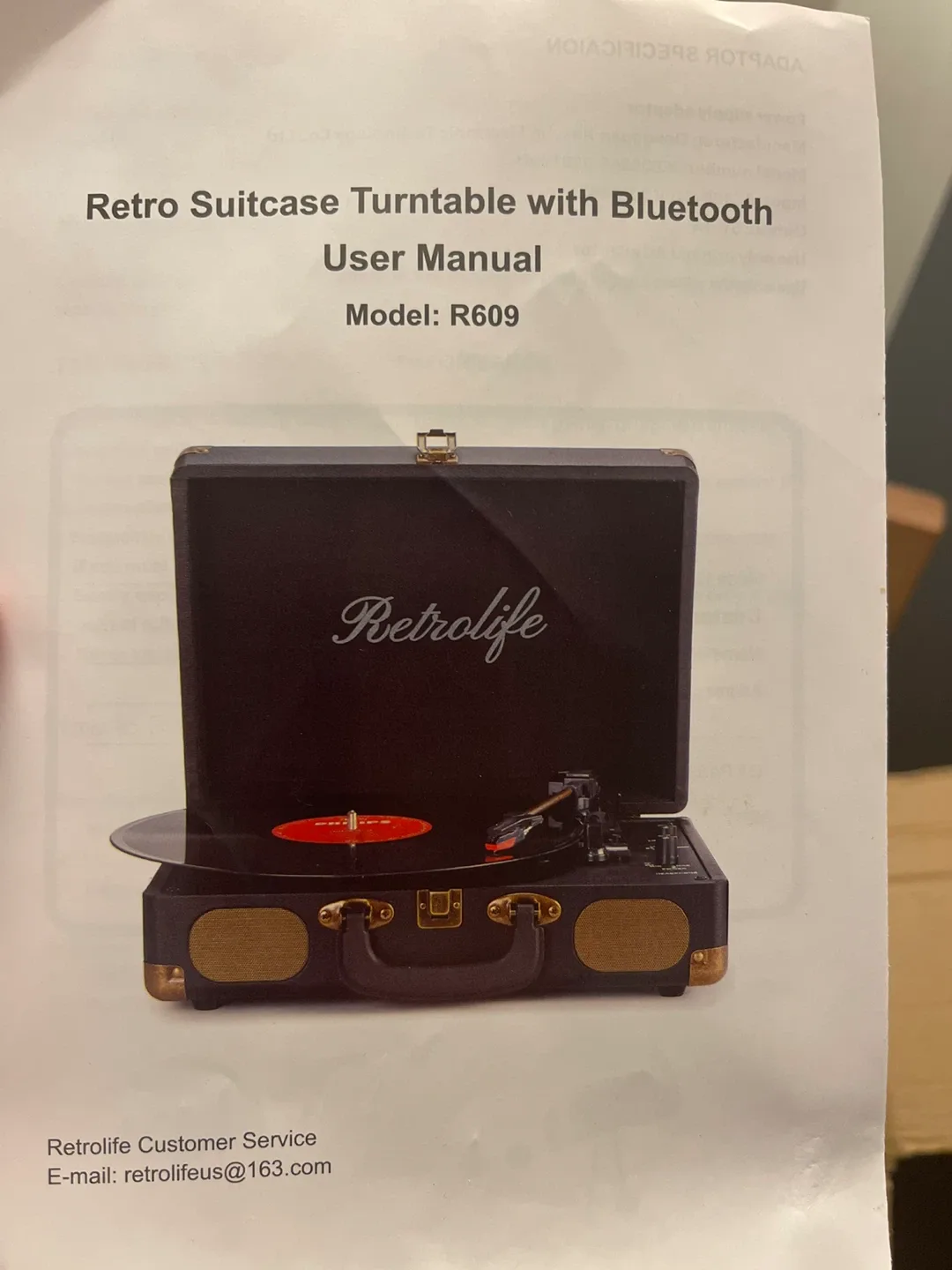 Retrolife R609 Retro Suitcase Turntable - Black image indicator(5)