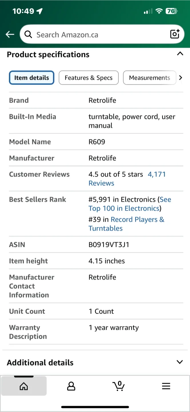 Retrolife R609 Retro Suitcase Turntable - Black image indicator(3)