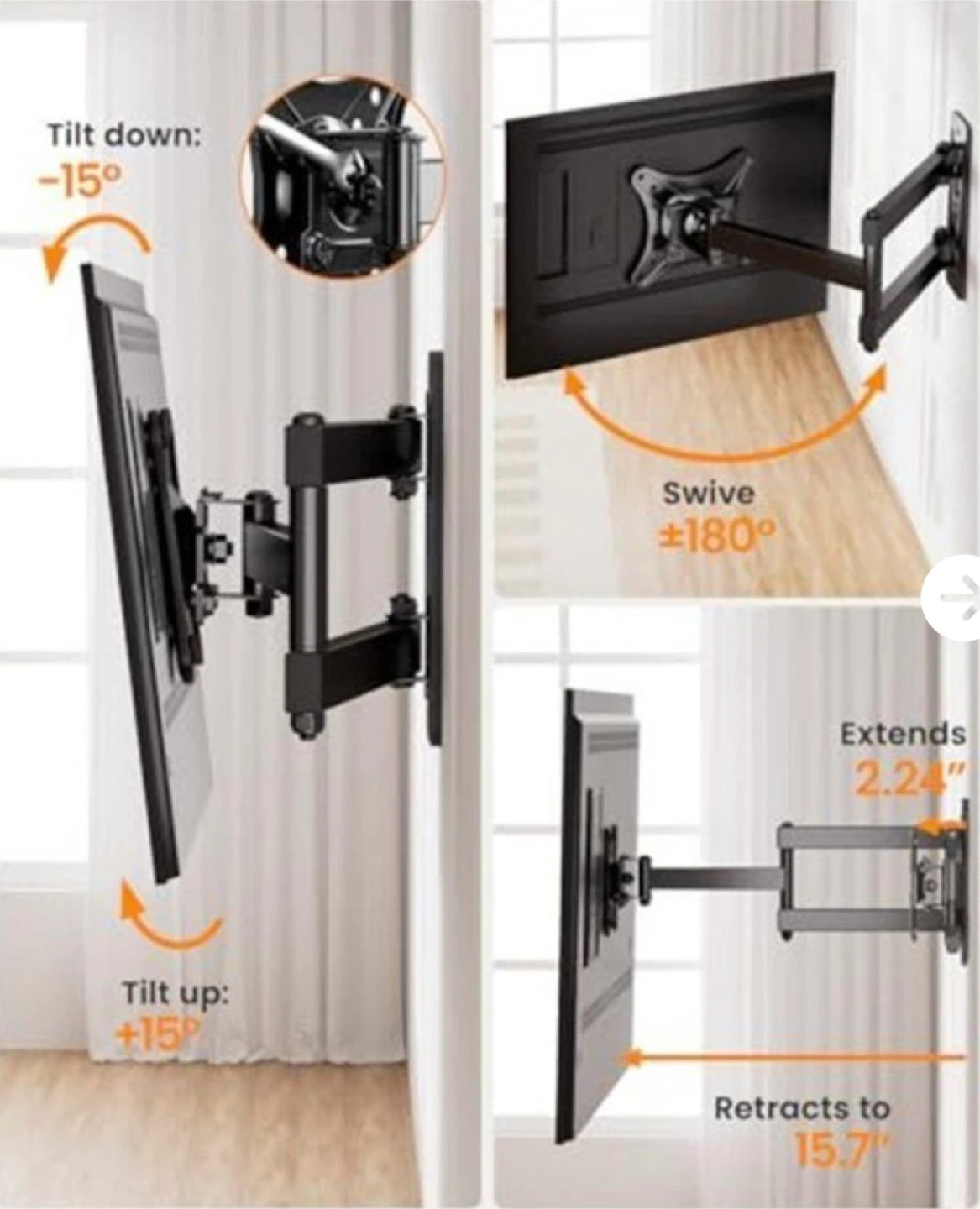 TV Wall Mount Bracket - Tilting, Swiveling - photo 4