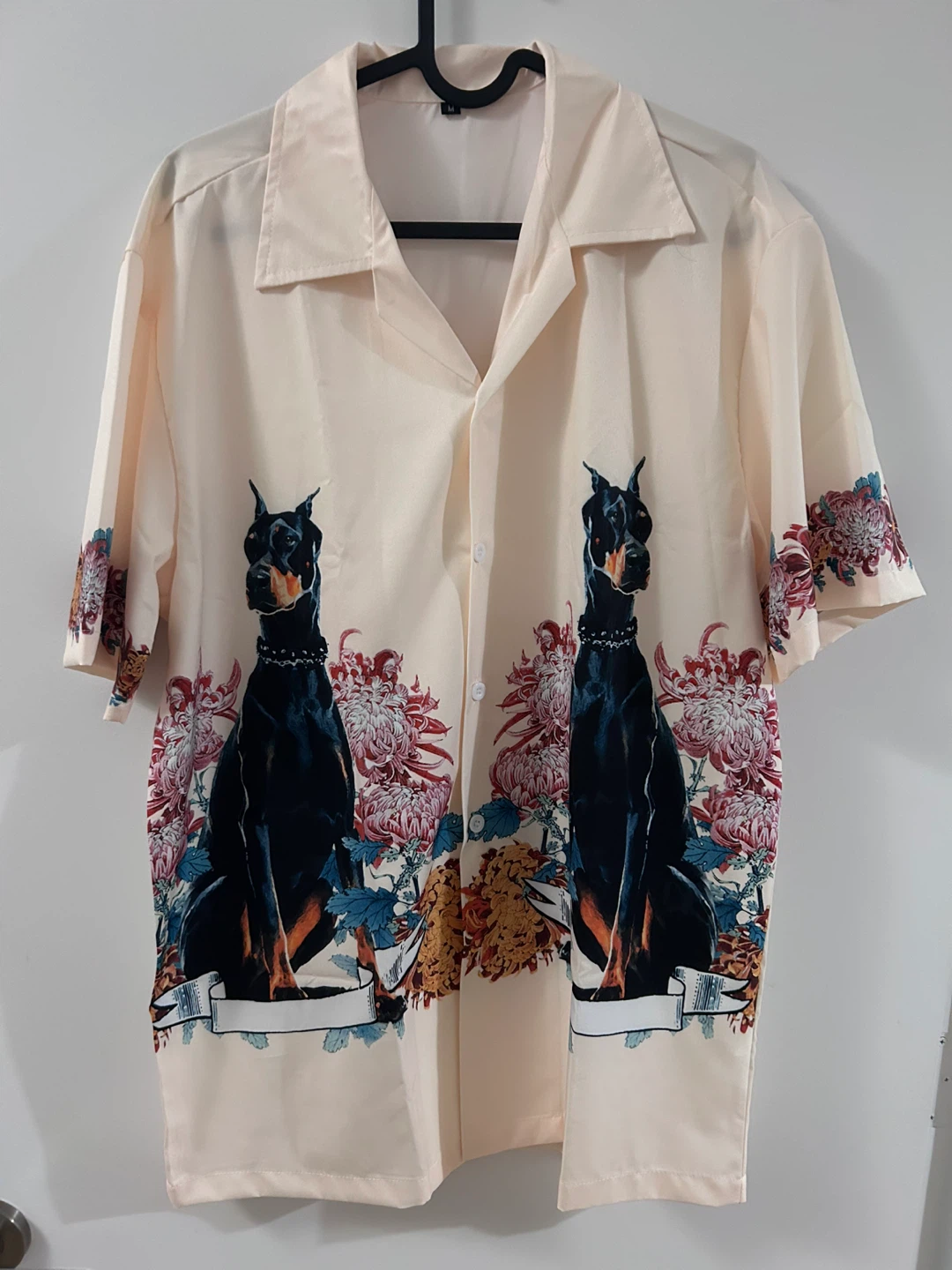 Dog Print Button-Up Shirt