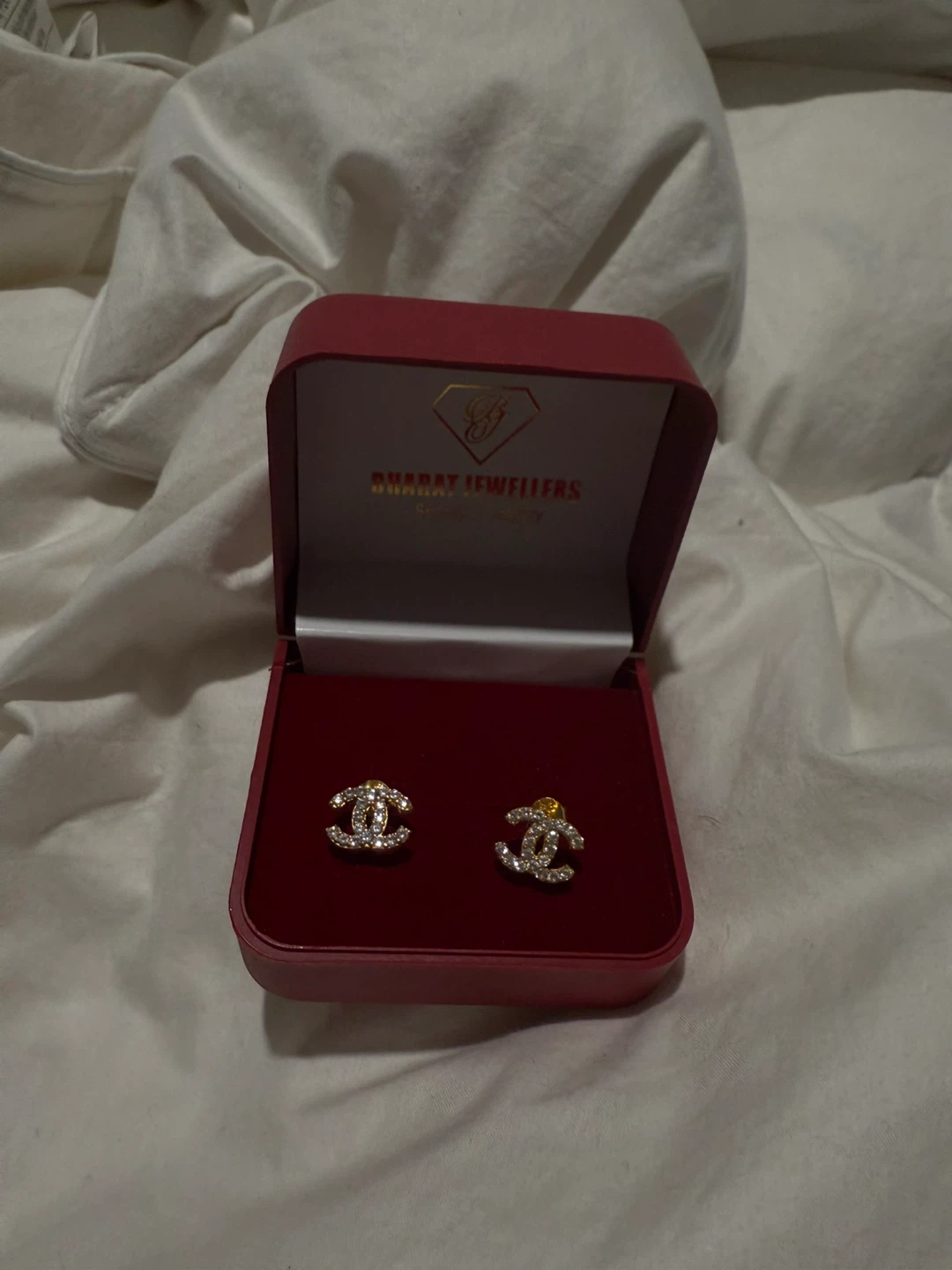 Chanel Inspired Gold Earrings