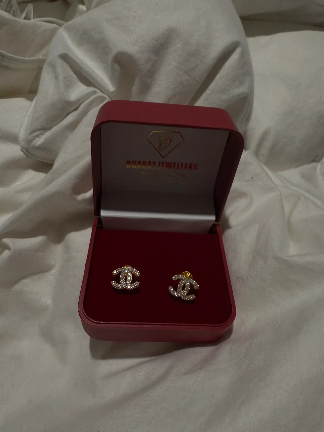 Chanel Inspired Gold Earrings