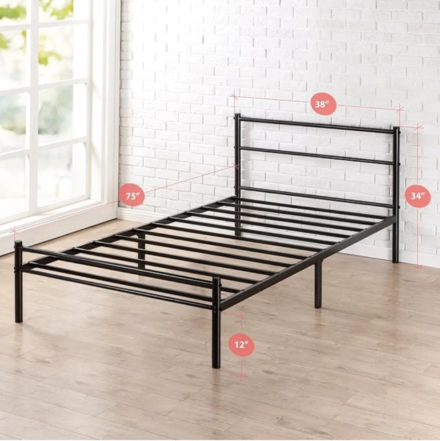 Twin Size Bed Frame and Mattress image indicator(2)