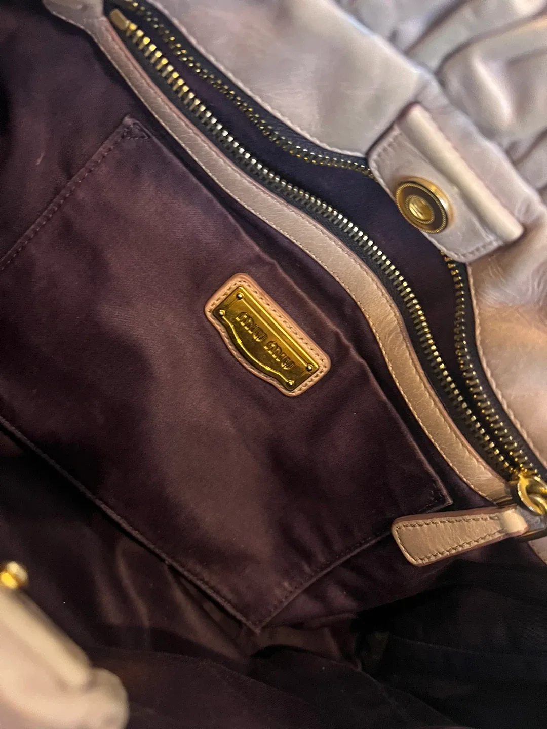 Miu Miu Leather Handbag 2 Way Vitello Lux Ruffle image indicator(3)