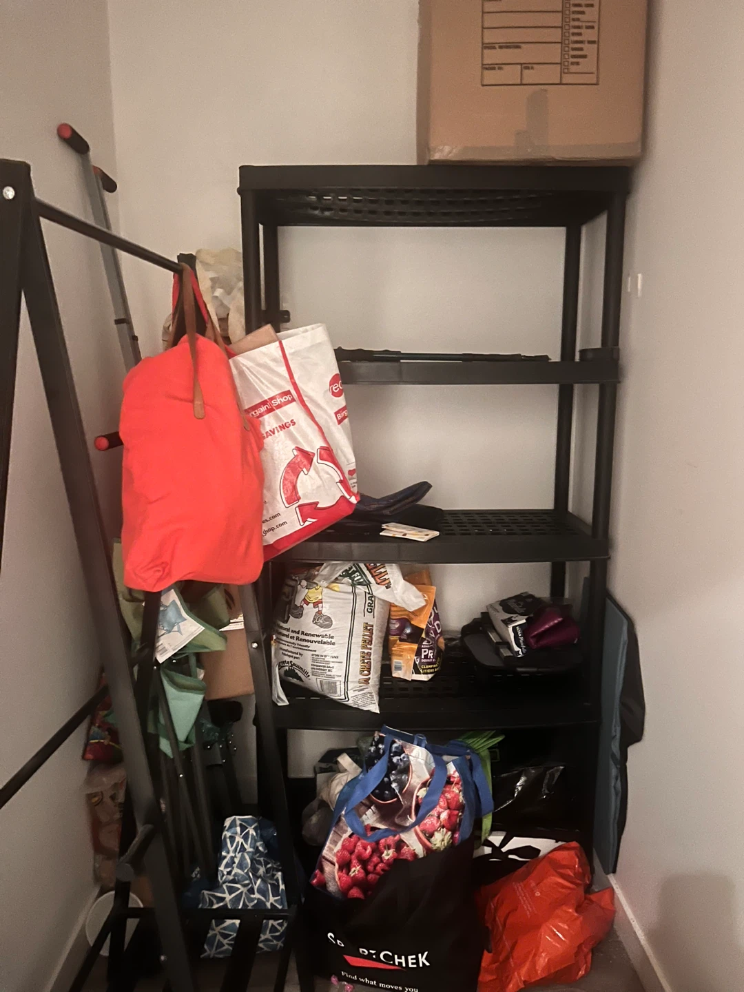 Black Sturdy Plastic Shelving Unit
