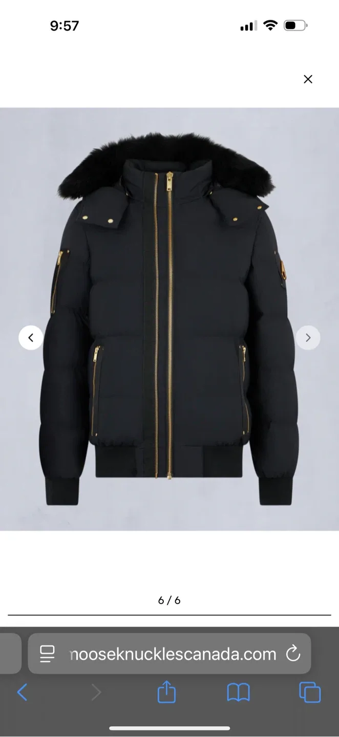 Moose Knuckles Black Bomber Jacket image indicator(3)