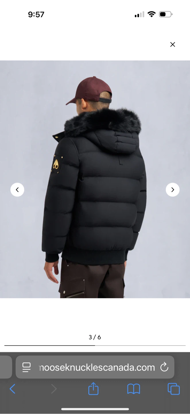 Moose Knuckles Black Bomber Jacket
