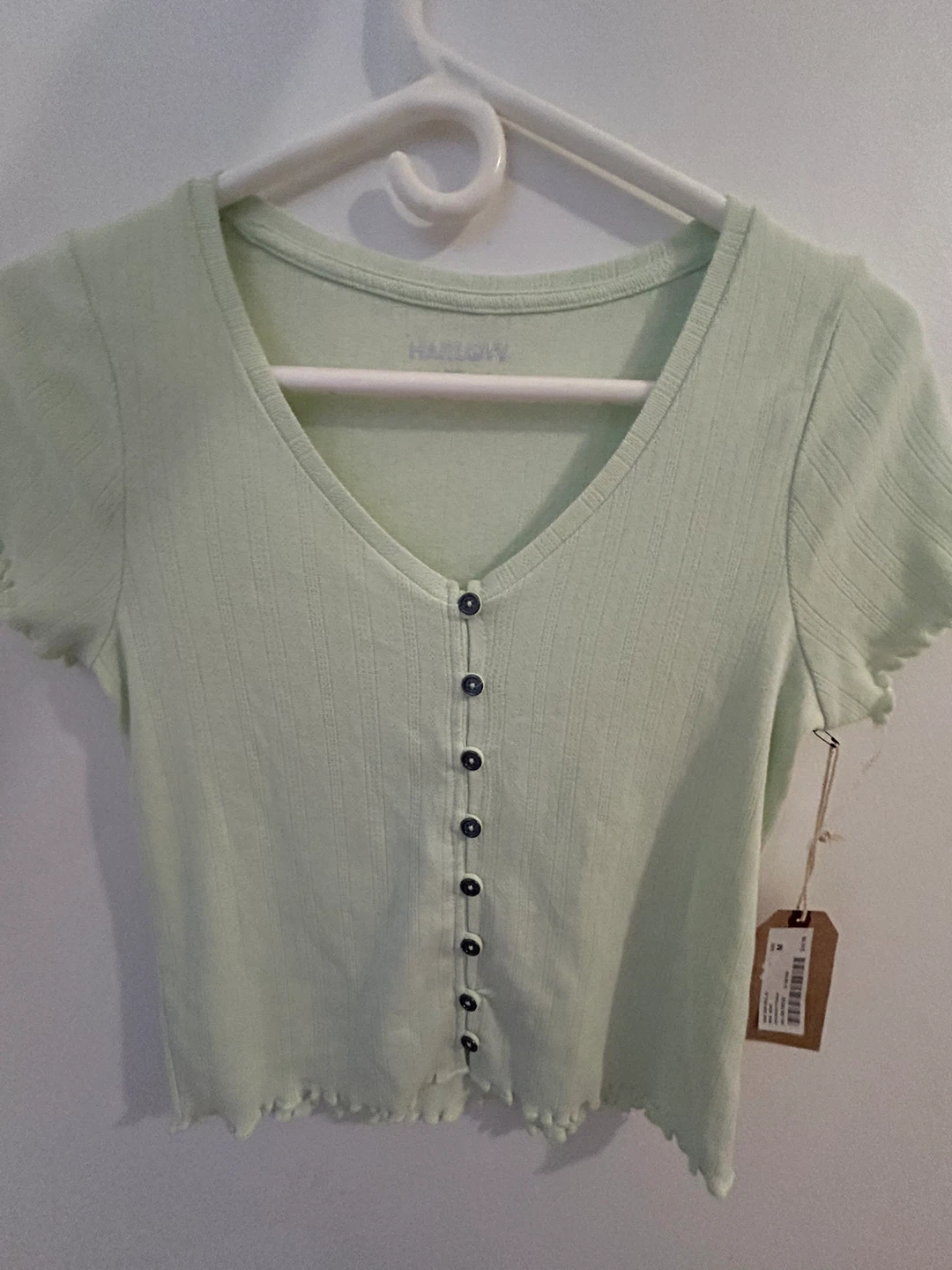 Brand-new Harlow Mint Green Button-Down Top