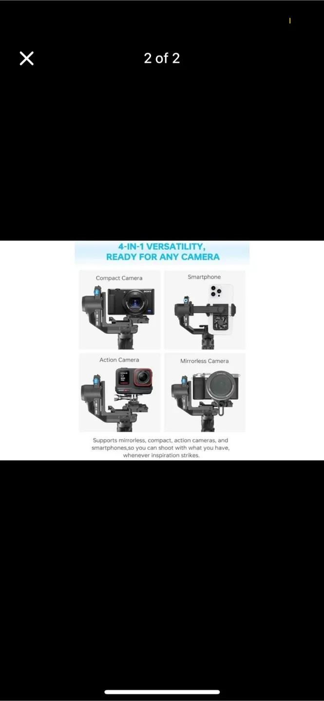 Gimbal Stabilizer for Camera/Smartphone - 4-in-1 Versatility thumbnail