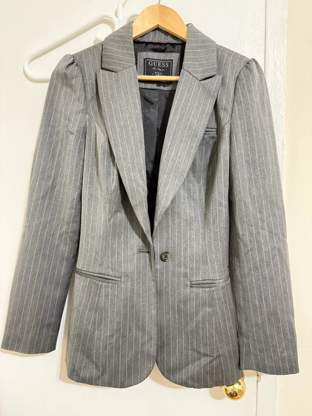 Guess Gray Pinstripe Blazer - Size M