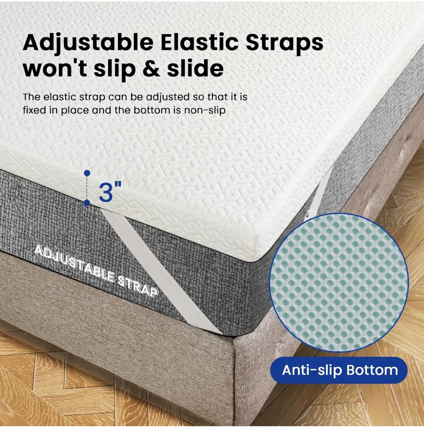 Amfori 3-Inch Gel Memory Foam Mattress Topper - New! image indicator(6)