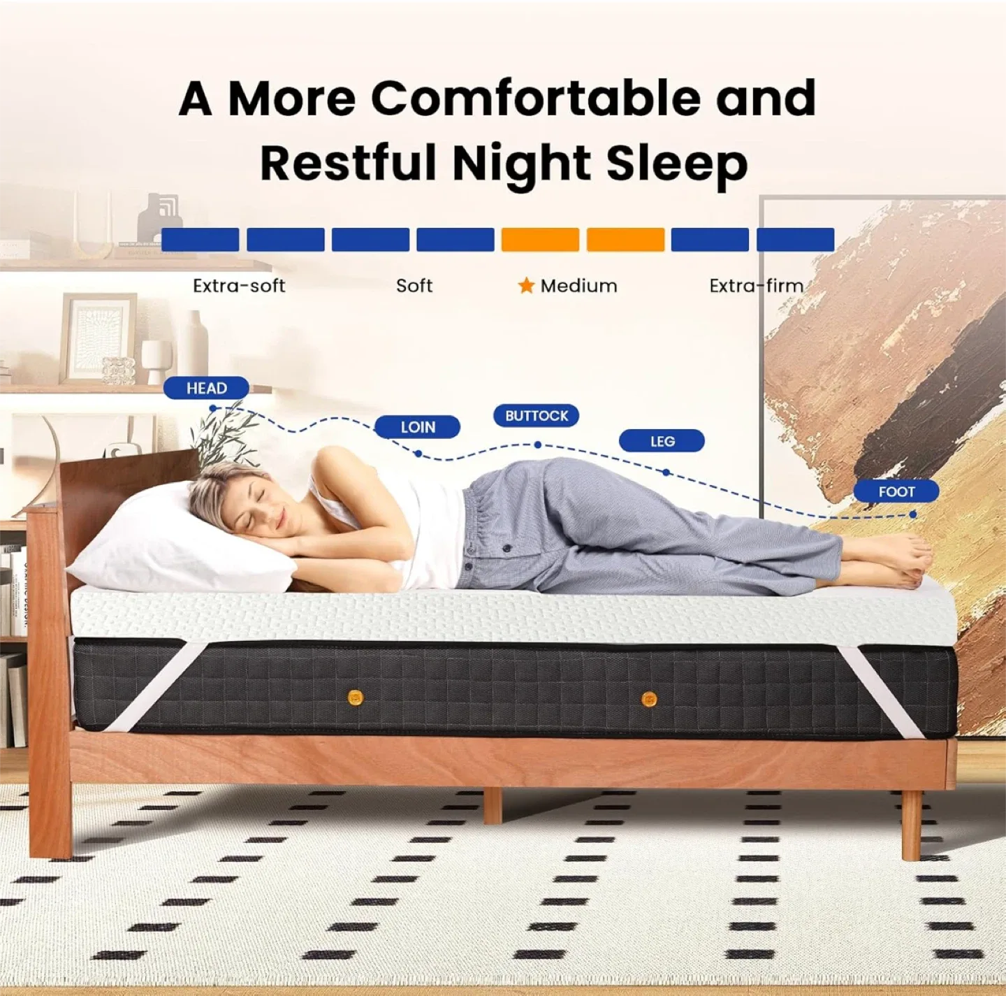 Amfori 3-Inch Gel Memory Foam Mattress Topper - New! image indicator(8)