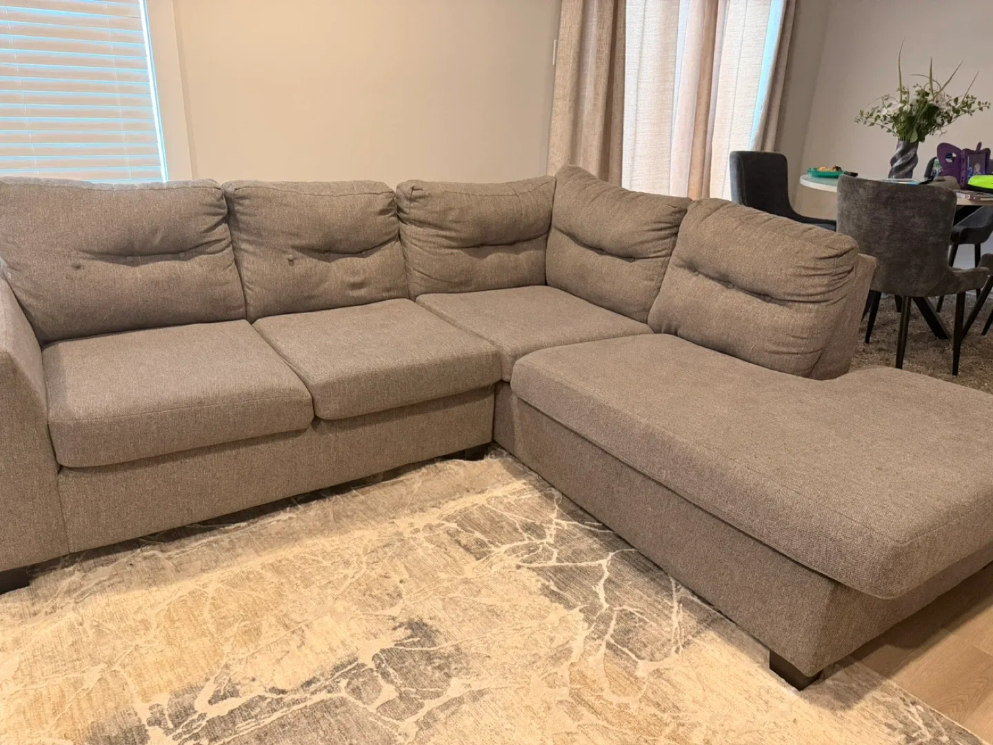 Grey Sectional Sofa with Chaise Lounge image indicator(2)