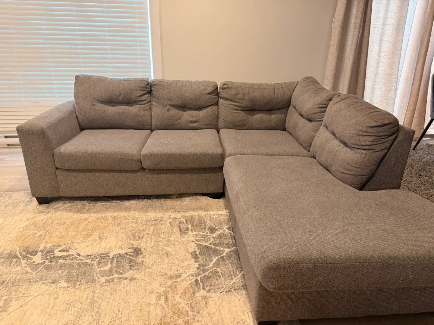 Grey Sectional Sofa with Chaise Lounge