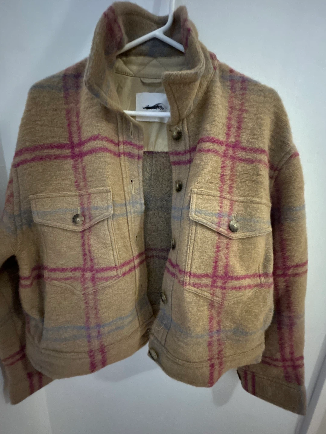 Aritzia Wilfred Free Wool Blend Plaid Jacket - Size M