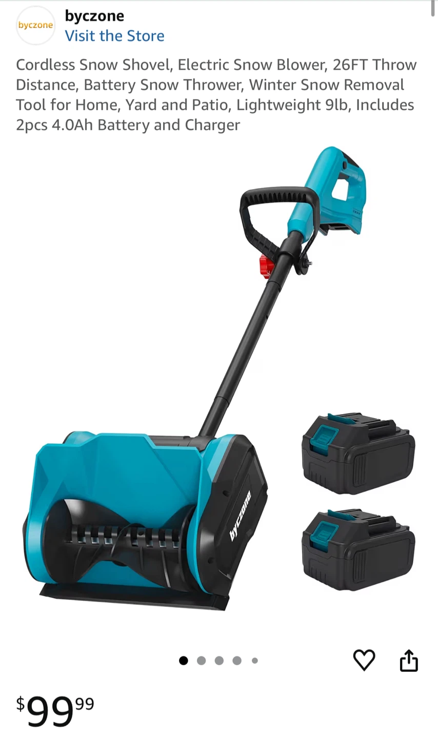 Cordless Snow Shovel, Electric Snow Blower