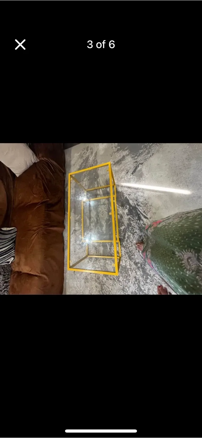 Gold Metal & Glass Coffee Table image indicator(4)