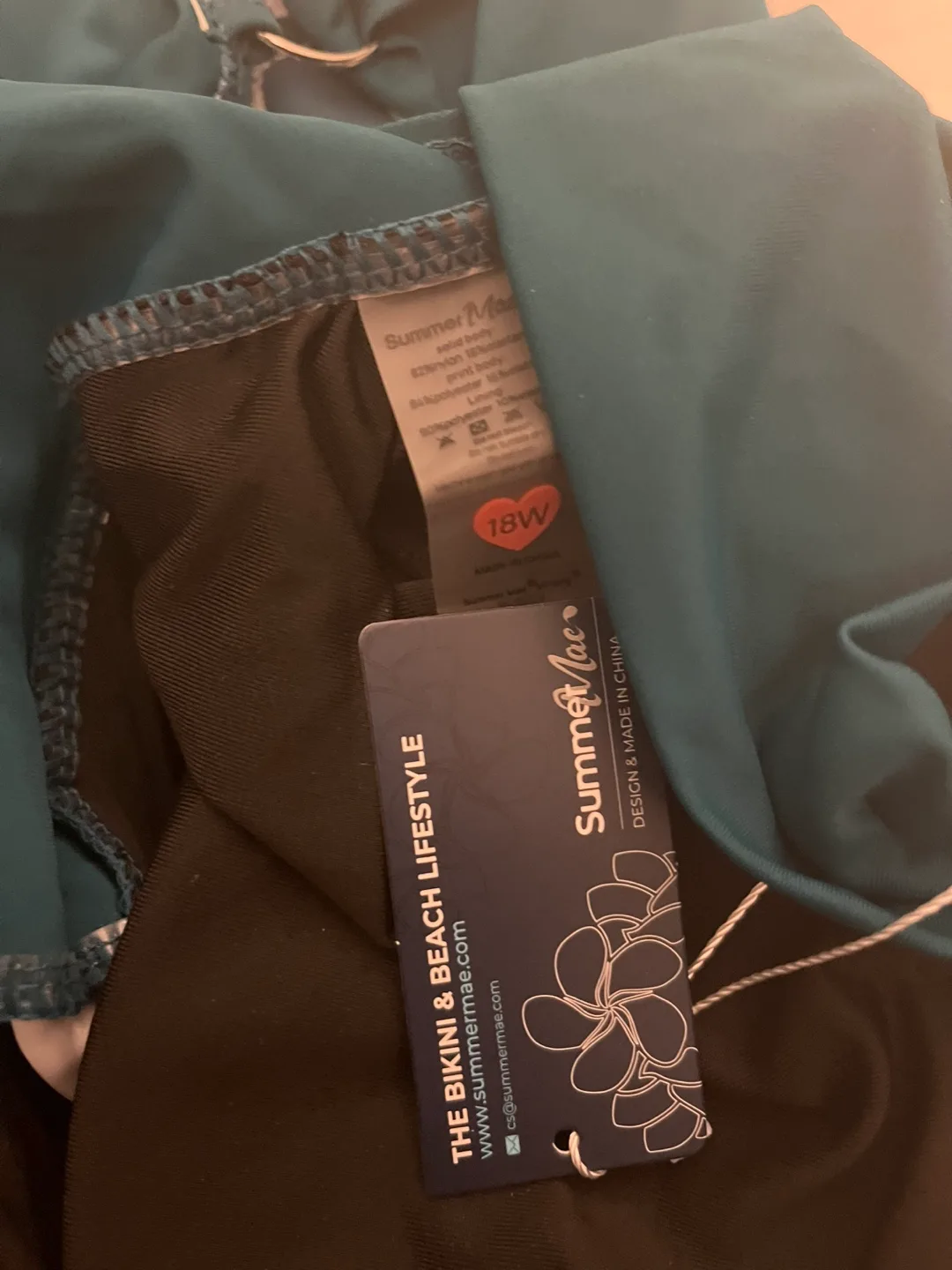 Summer Mae 18W Green Floral Swim Dress and shorts thumbnail