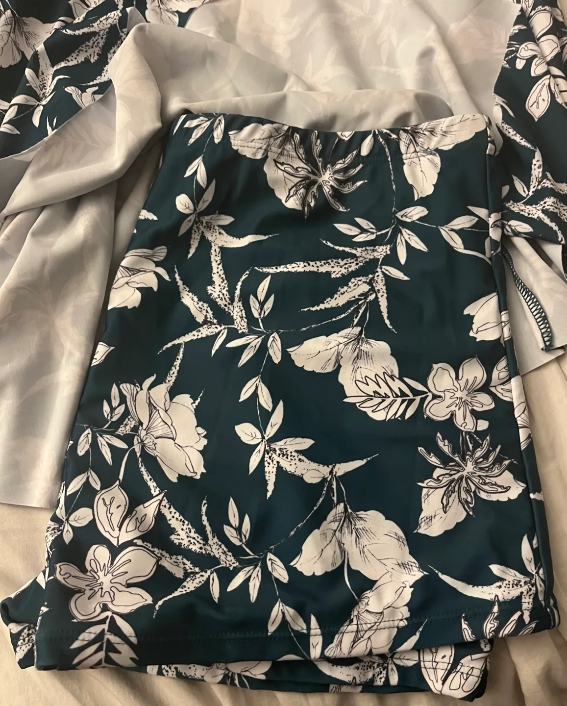 Summer Mae 18W Green Floral Swim Dress and shorts image indicator(10)