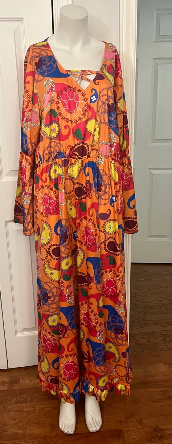 Morph  Orange Paisley Maxi Dress XXL image indicator(3)