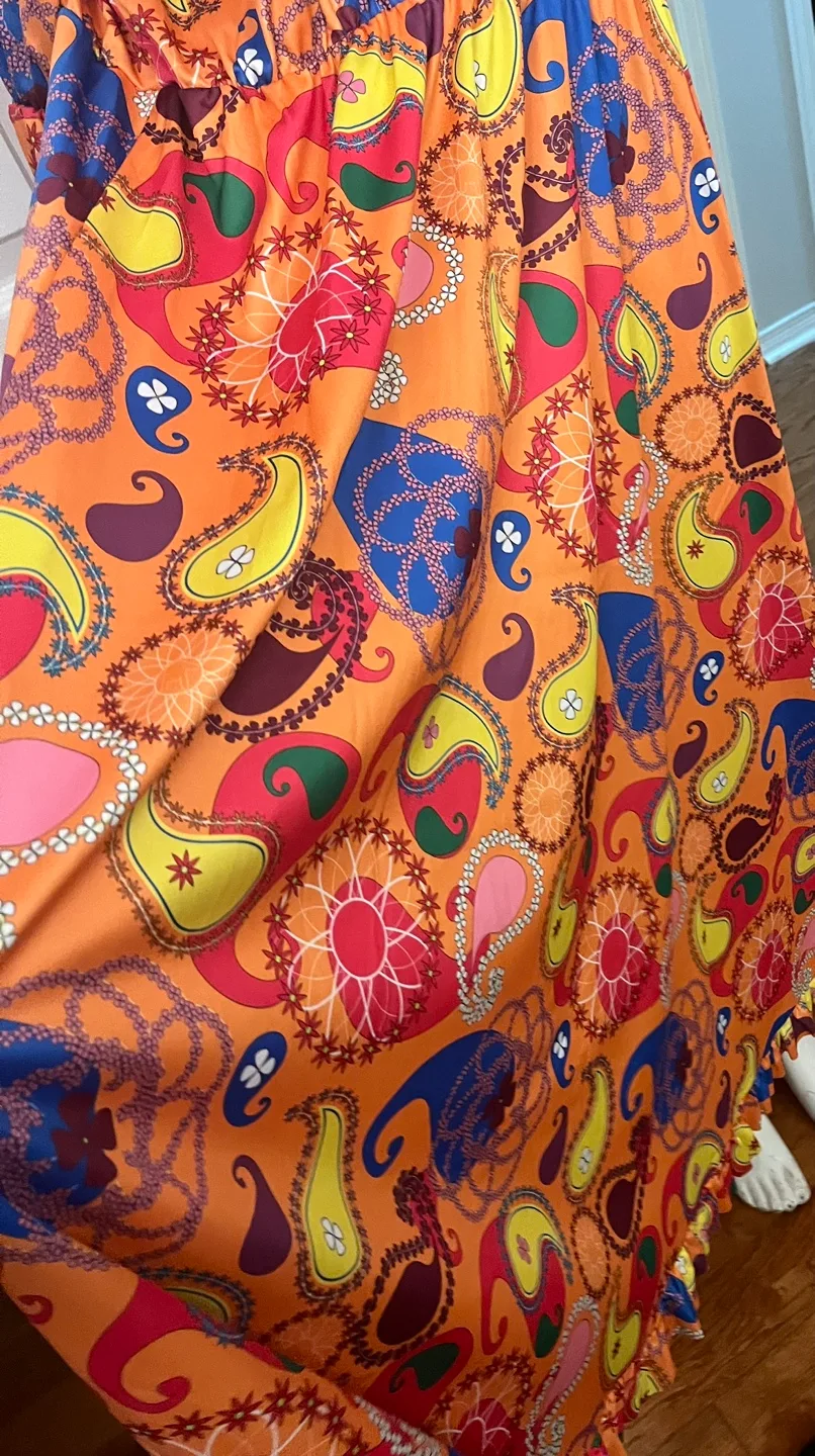 Morph  Orange Paisley Maxi Dress XXL image indicator(5)