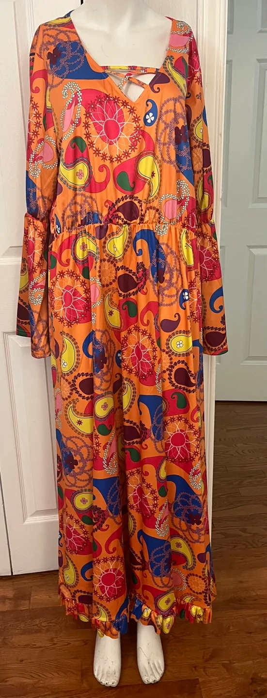 Morph  Orange Paisley Maxi Dress XXL image indicator(10)